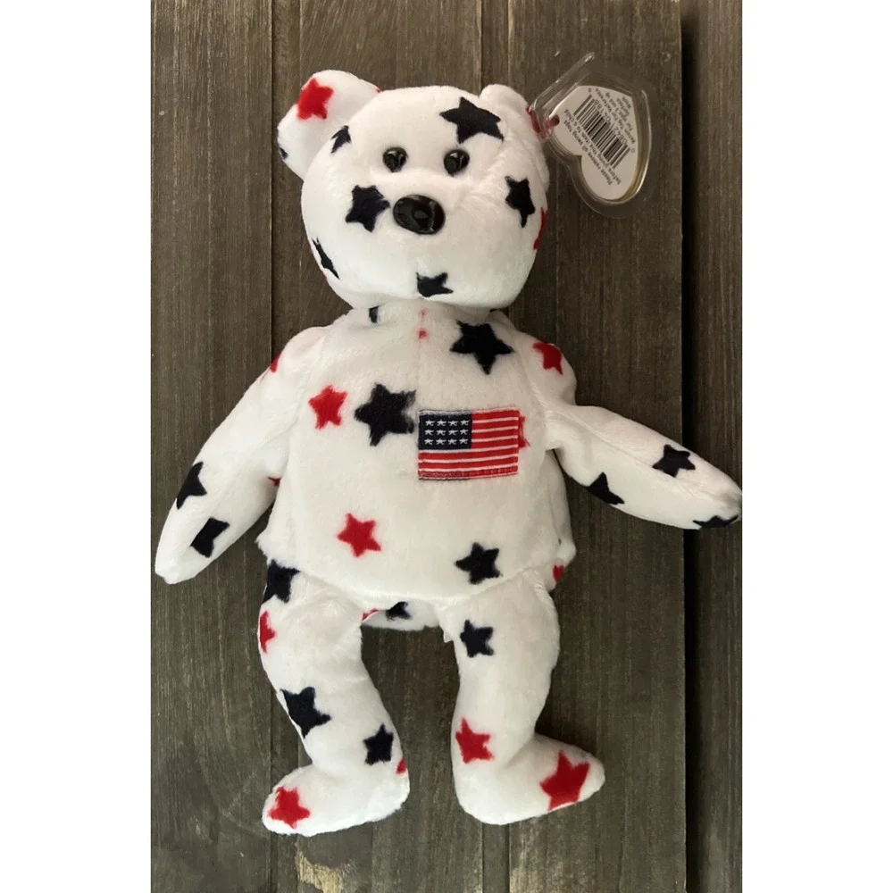 Ty Beanie Baby Glory the Bear 1998 Patriotic American Flag Stars Plush Toy